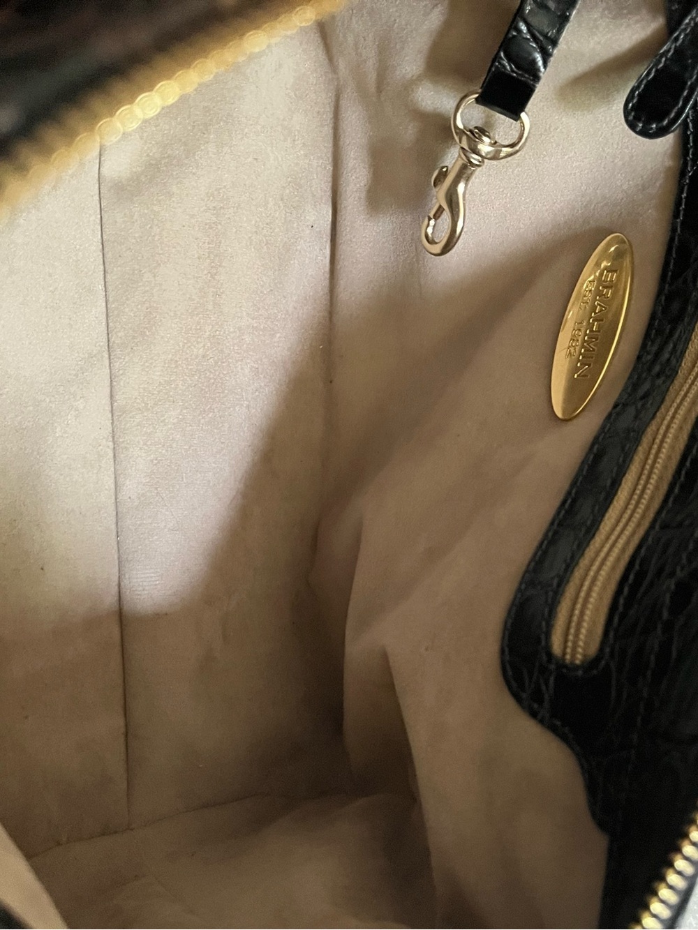Brahmin Croc-Embossed Leather Satchel with Matching Wallet - Picture 11 of 12